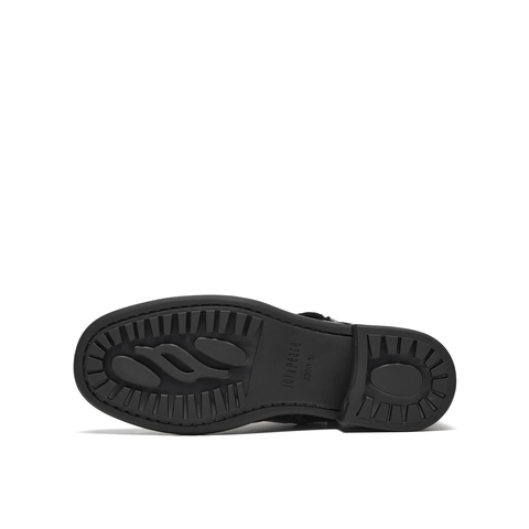 真美诗2025年冬季新款软糯舒适牛皮革布洛克时装靴97101DD5