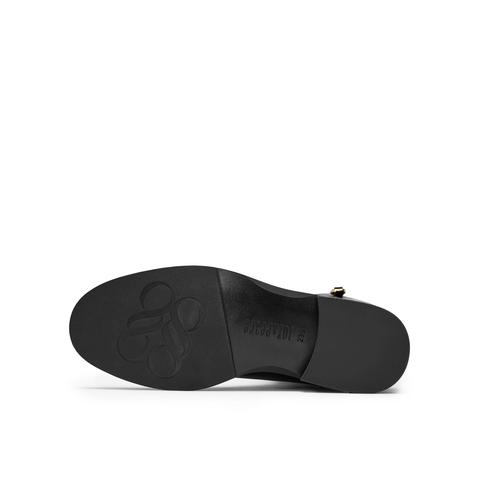 真美诗2025冬季新款柔软牛皮斜切舒适粗跟西部靴女56922DC5