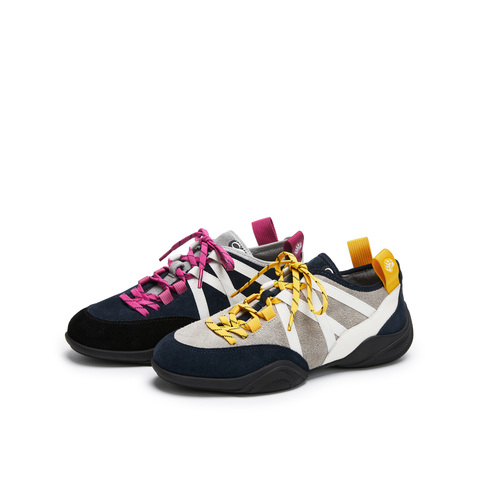 真美诗2025年秋季新款山系户外风攀岩休闲牛剖层革女鞋56219CM5