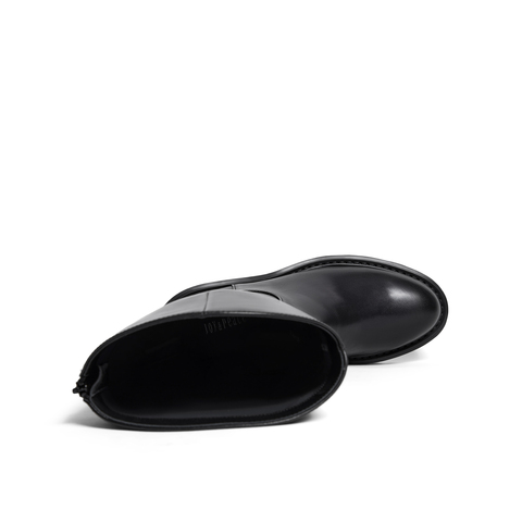 真美诗2025冬季新款商场同款V口牛皮高筒骑士靴YPU57DG5