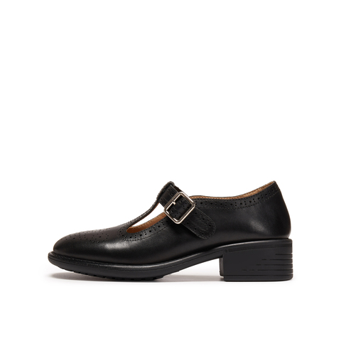 真美诗2025年秋季新款复古文艺雕花布洛克玛丽珍女皮鞋277A2CA5