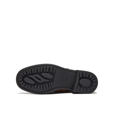 真美诗2025年冬季新款软糯舒适牛皮革布洛克时装靴97101DD5