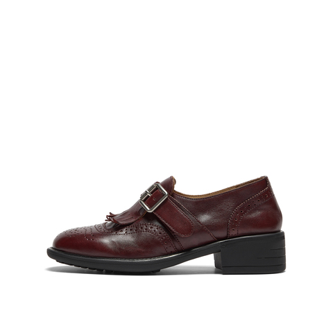 真美诗2025年秋季新款经典英伦风舒适软糯牛皮革女鞋61927CM5