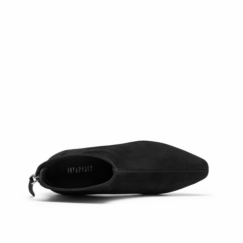 真美诗2025冬季新款复古羊绒秀气方头粗跟时装靴女69750DD5（绒里）