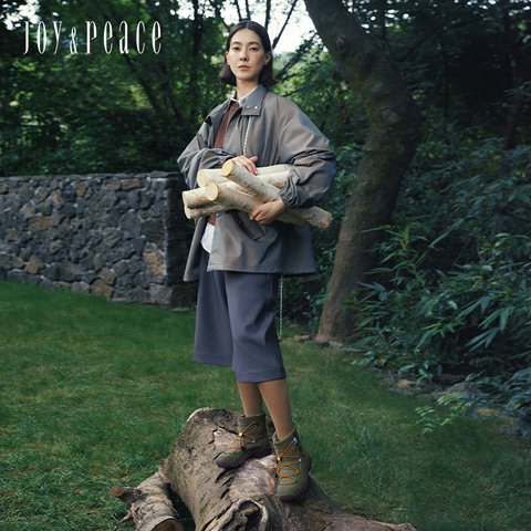 真美诗2025年冬季新款山系户外风厚底牛剖层革雪地女靴41273DD5