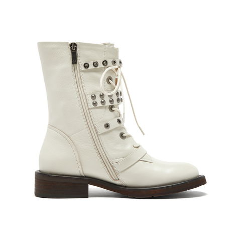 真美诗2025年冬季新款摇滚朋克风荔枝纹理羊皮革马丁靴Z238PDZ5