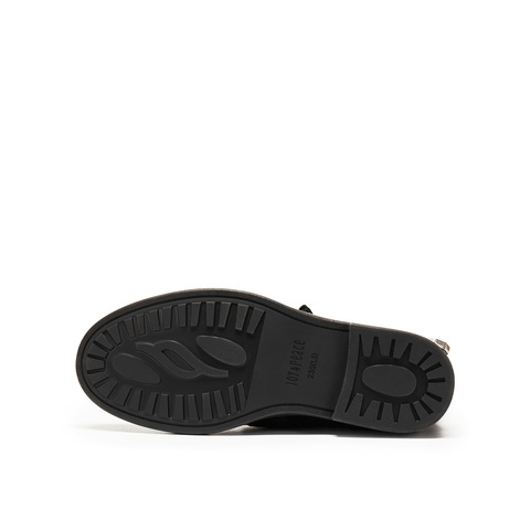 真美诗2025年冬季新款飒气直率双皮带饰扣牛皮西部靴2B01ADG5