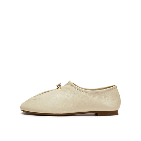 真美诗2025年秋季新款老钱风舒适柔软羊皮革奶奶鞋单鞋女ZB293CA5