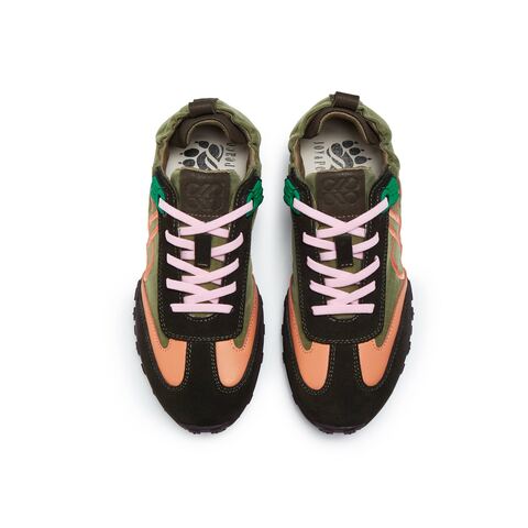 真美诗2025年秋季新款山系户外风撞色萌爪鞋带扣德训女鞋24201CM5