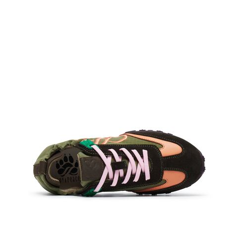 真美诗2025年秋季新款山系户外风撞色萌爪鞋带扣德训女鞋24201CM5