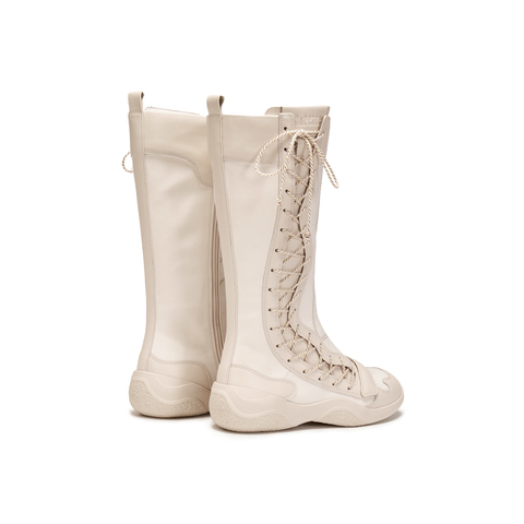 真美诗2025年冬季新款甜酷风舒适软糯羊皮革时装靴YZM17DG5