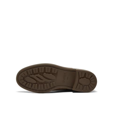 真美诗2025年冬季新款翻领V口复古知性羊皮革纯色时装靴YZK16DD5