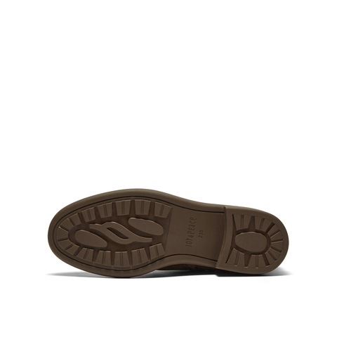 真美诗2025年冬季新款翻领V口复古知性羊皮革纯色时装靴YZK16DD5