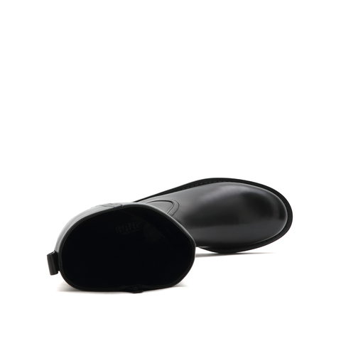 真美诗2025冬季英伦品质胎牛皮显瘦斜切长筒骑士靴长靴女81168DC5