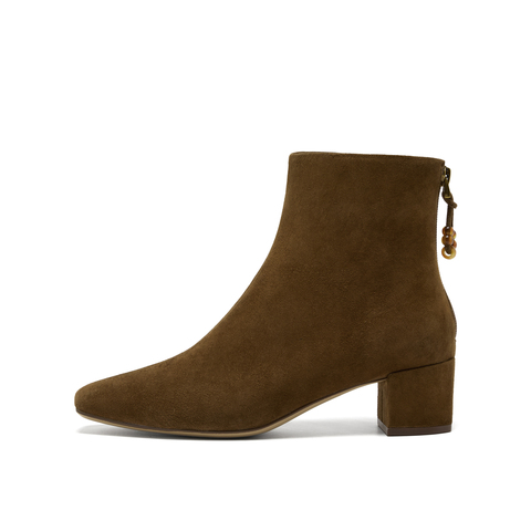 真美诗2025年冬季新款舒适软糯简约纯色羊皮革时装靴871L1DD5