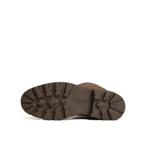 真美诗2025年冬季新款干净利落V口设计羊皮革纯色骑士靴25699DG5