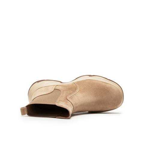 真美诗2025年冬季新款时髦拼色简约运动底切尔西靴Y1O18DD5