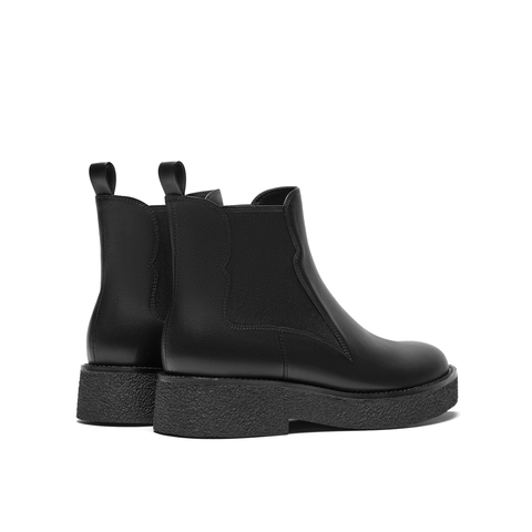 真美诗2025年冬季新款随性帅气百搭纯色优雅楦型切尔西靴HS35PDD5