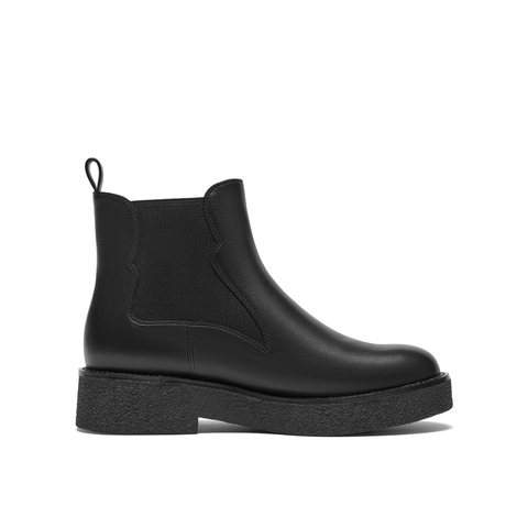 真美诗2025年冬季新款随性帅气百搭纯色优雅楦型切尔西靴HS35PDD5