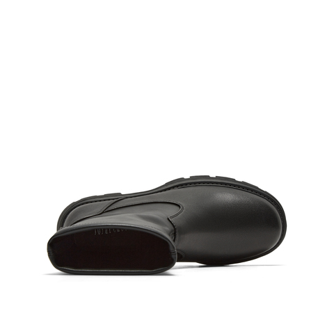 真美诗2025年冬季新款复古知性时髦百搭纯色弹力靴1783ADZ5