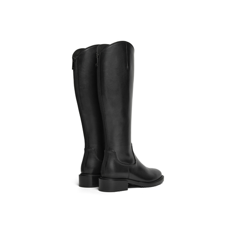 真美诗2025年冬季新款打蜡小牛皮革女靴YUJ38DG5（绒里）