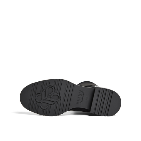 真美诗2025年冬季新款舒适软糯飒爽羊皮革纯色骑士靴YUJ62DG5