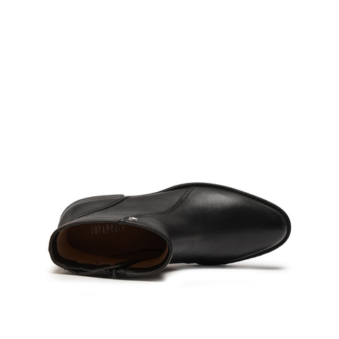 真美诗2025年冬季新款气质出街优雅纯色牛皮革时装靴R65B9DZ5