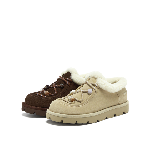 真美诗2025年冬季新款复古时髦树脂串珠绒绒雪地靴63228CM5