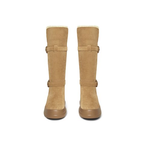 真美诗2025年冬季新款老钱风时髦贵气高筒雪地靴17012DG5