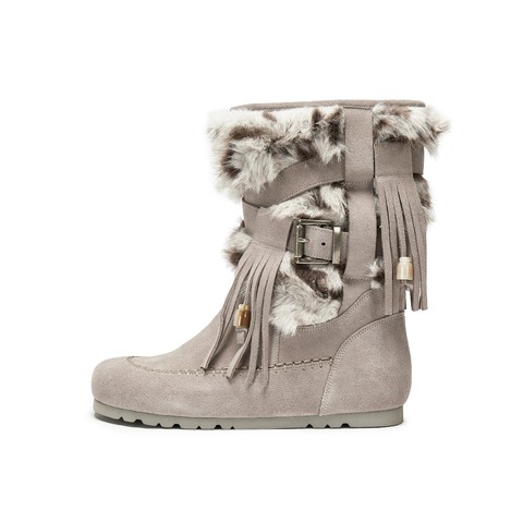 真美诗2025年冬季新款时髦波西风吊坠毛毛雪地靴Y1Y04DS5