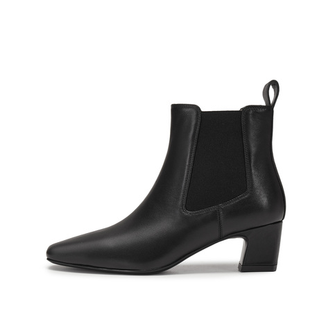 真美诗2025年冬季新款优雅百搭气质纯色切尔西靴69888DD5