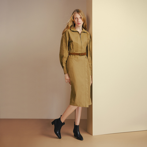 真美诗2025年冬季新款优雅百搭气质纯色切尔西靴69888DD5