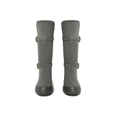 真美诗2025年冬季新款老钱风时髦贵气高筒雪地靴17012DG5