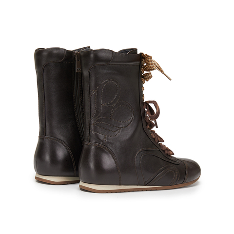 真美诗2025年冬季新款舒适软糯运动拳击羊皮革女靴Y1Z01DZ5