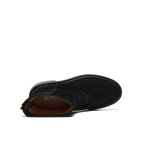 真美诗2025年冬季新款软糯松弛堆褶牛皮革纯色时装靴R71B1DZ5