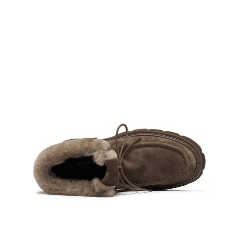 真美诗2025年冬季新款车缝明线不羁率性短筒雪地靴B4852DD5