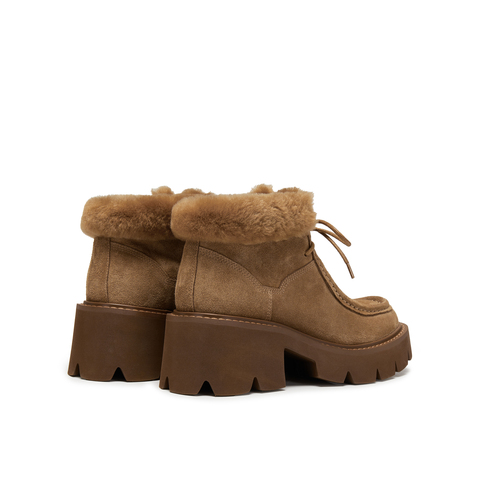 真美诗2025年冬季新款车缝明线不羁率性短筒雪地靴B4852DD5