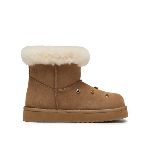 真美诗2025年冬季新款复古摩挲感绒绒雪地靴25137DD5