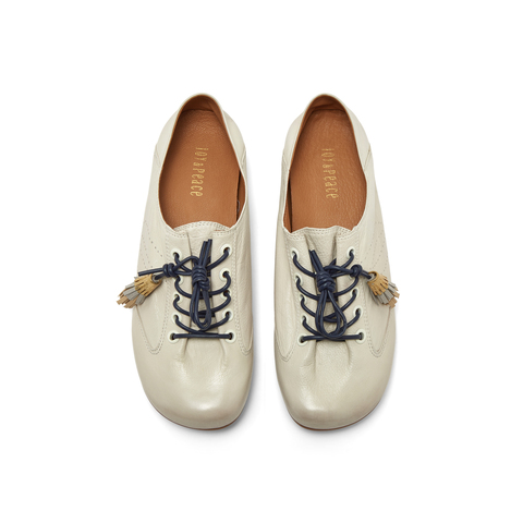 真美诗2026年春季新款复古渐变擦色胎牛皮德训鞋17610AM6