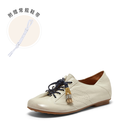 真美诗2026年春季新款复古渐变擦色胎牛皮德训鞋17610AM6