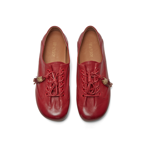 真美诗2026年春季新款复古渐变擦色胎牛皮德训鞋17610AM6