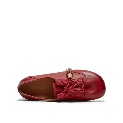 真美诗2026年春季新款复古渐变擦色胎牛皮德训鞋17610AM6