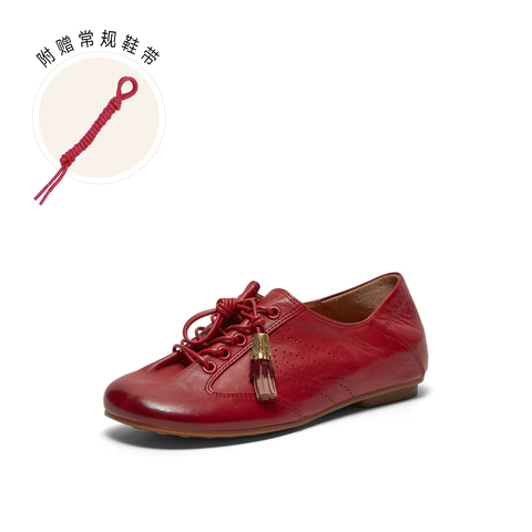 真美诗2026年春季新款复古渐变擦色胎牛皮德训鞋17610AM6