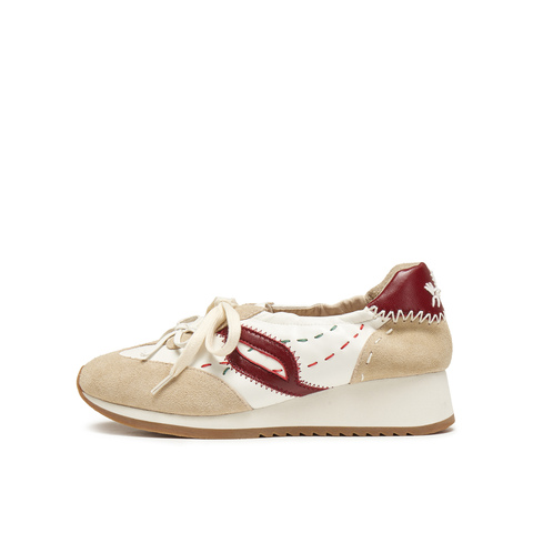 真美诗2026年春季新款双蝴蝶结点缀马年限定坡跟德训鞋YA401AA6