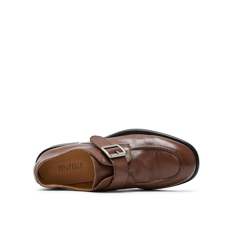 真美诗2026春季新款水洗牛皮质感小方扣乐福鞋女61913AM6