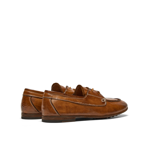 真美诗2026年春季新款贵气老钱范进口原柸马皮牛津鞋H0191AM6