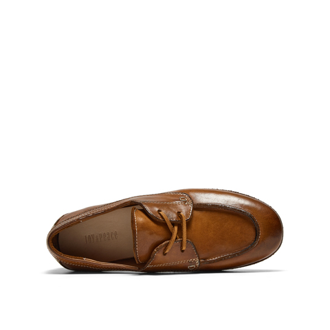 真美诗2026年春季新款贵气老钱范进口原柸马皮牛津鞋H0191AM6