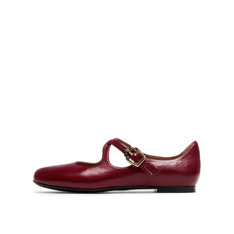 真美诗2026年春季新款复古法式交叉细带羊皮革玛丽珍女鞋8TZ33AQ6