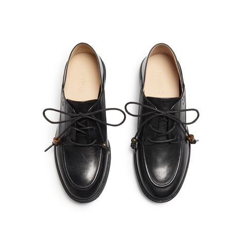 真美诗2026年春季新款古朴树脂饰扣舒适矮跟牛津鞋YZK18AM6