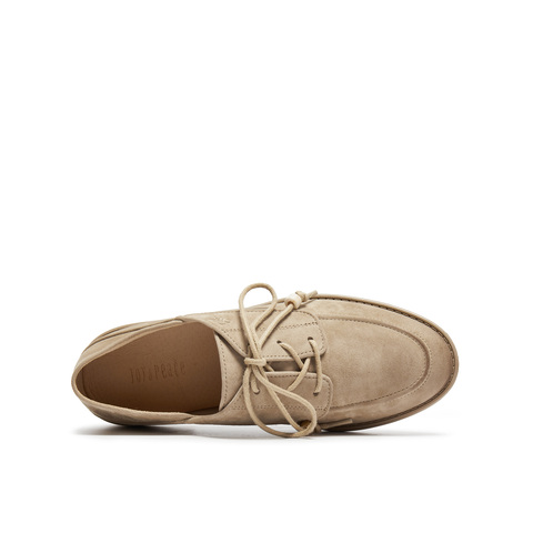 真美诗2026年春季新款古朴树脂饰扣舒适矮跟牛津鞋YZK18AM6